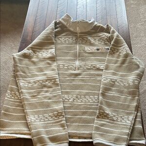 Men's Beige and White Patterned Sweater